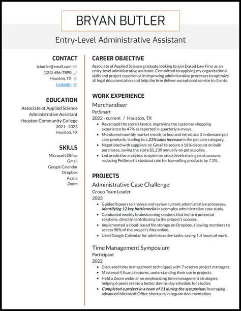Crafting a Winning No Experience Entry Level Administrative Assistant Resume
