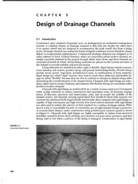 Normalization of drainage channels