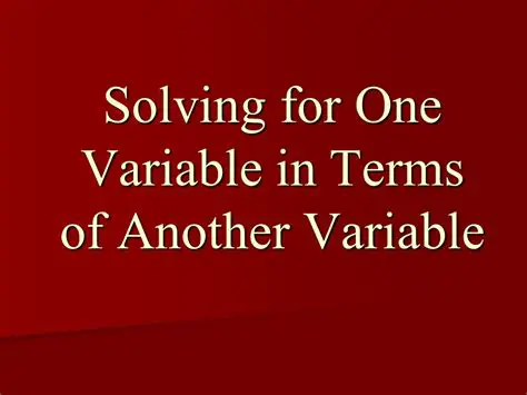 Not expressing one variable in terms of the other