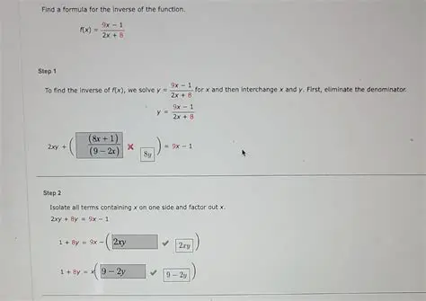 Not following the steps to find the inverse