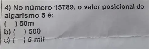O Valor Posicional do Algarismo 5