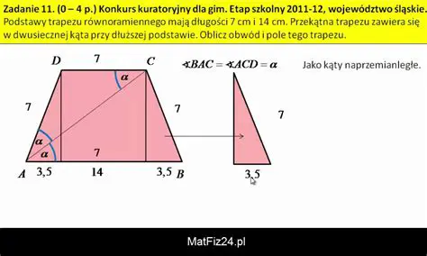 Obliczenie pola trapezu EFHD