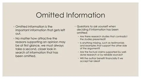 Omitting relevant information