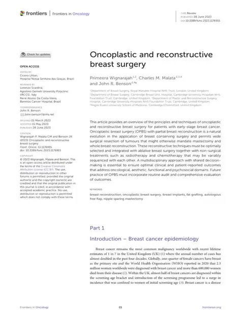 Oncoplasty Adalah: The Revolutionary Approach to Breast Cancer Surgery and Aesthetic Preservation