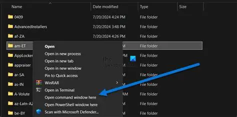 Open the Folder or Command Window