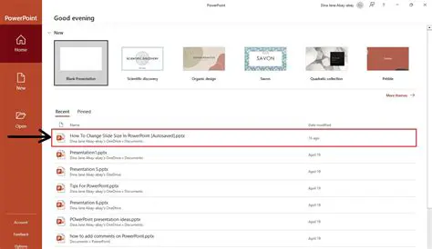 Open your existing presentation