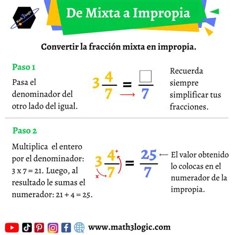 Operaciones con Fracciones Mixtas Impropias