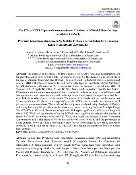 Optimization of ZPT concentration