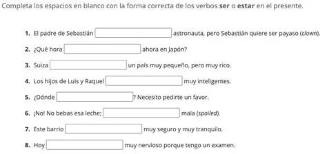 Oraciones con Espacios en Blanco