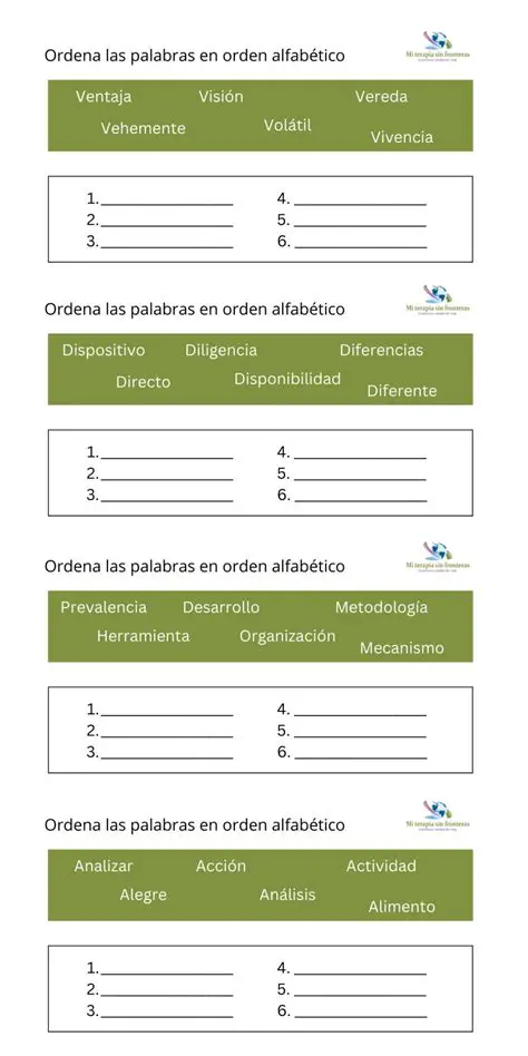 Ordenar la palabra por su significado