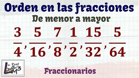 Ordenar las fracciones de mayor a menor