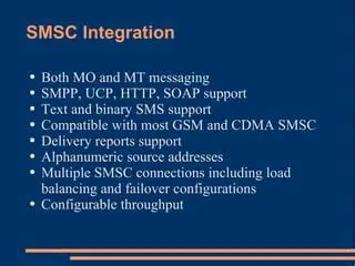 Organization SMPP connections with SMSC