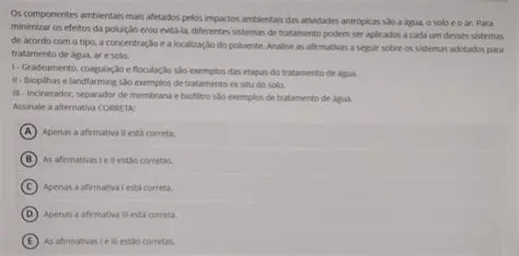 Os Componentes Ambientais Mais Afetados