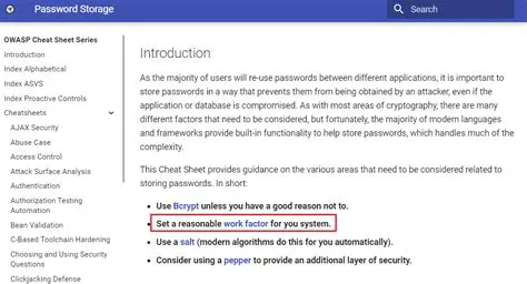 OWASP Password Storage Cheat Sheet