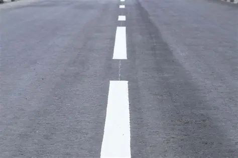 painted white line on the road