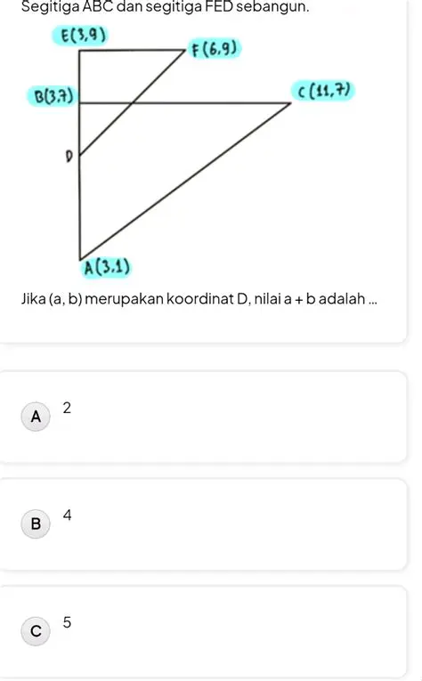 Panjang Sisi Segitiga ABC dan DEF