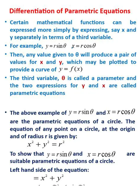Parametric Equations and Differentiation