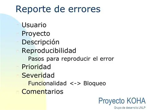 Pasos para reproducir el error