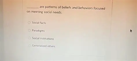 Patterns of Beliefs and Behaviors