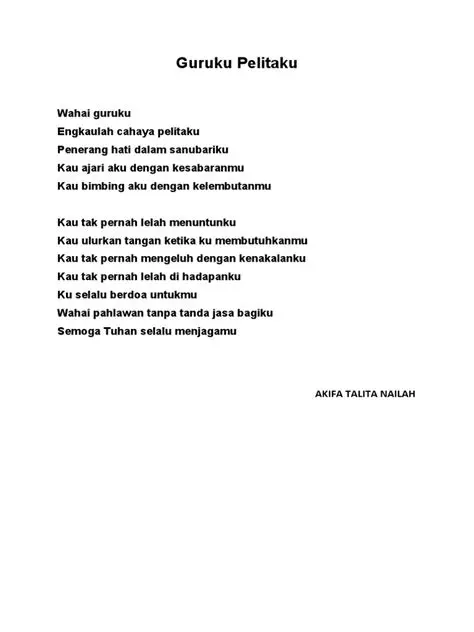 Pelitaku Guruku Ilmu yang Engkau Berikan