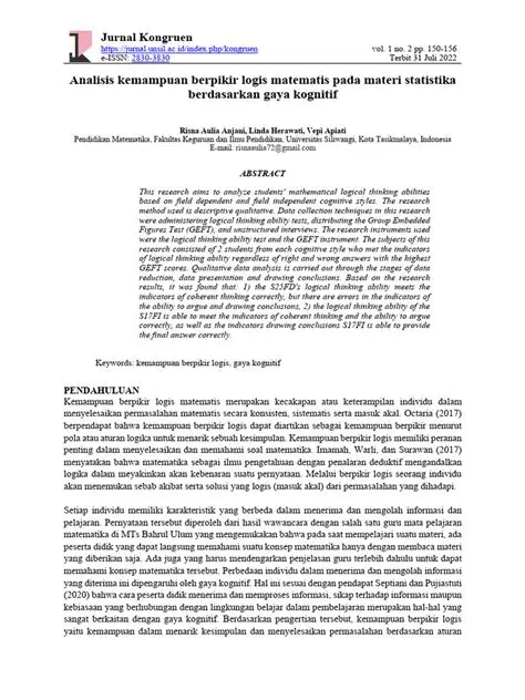 Pengembangan Kemampuan Berpikir Logis