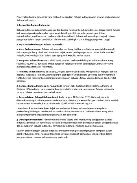 Pengenalan Bahasa Indonesia