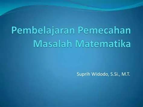 Pengenalan Masalah Matematika