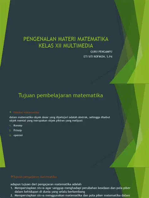 Pengenalan Materi Matematika