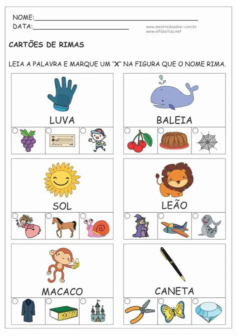 Pense em palavras que rimam