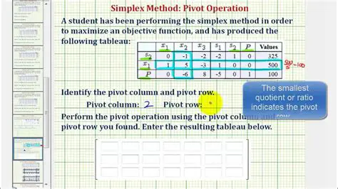 Perform the pivot operation