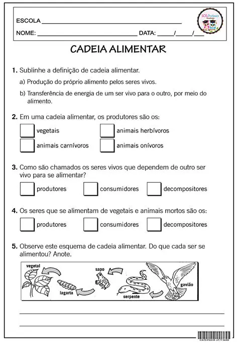 Perguntas e Respostas sobre Cadeia Alimentar