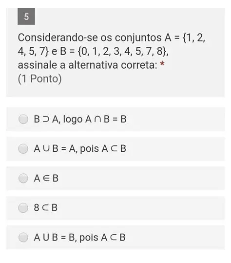 Perguntas e Respostas sobre Conjuntos A e B
