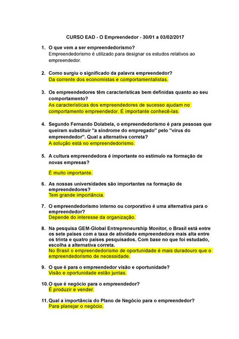 Perguntas e Respostas sobre Empreendedorismo no Enem