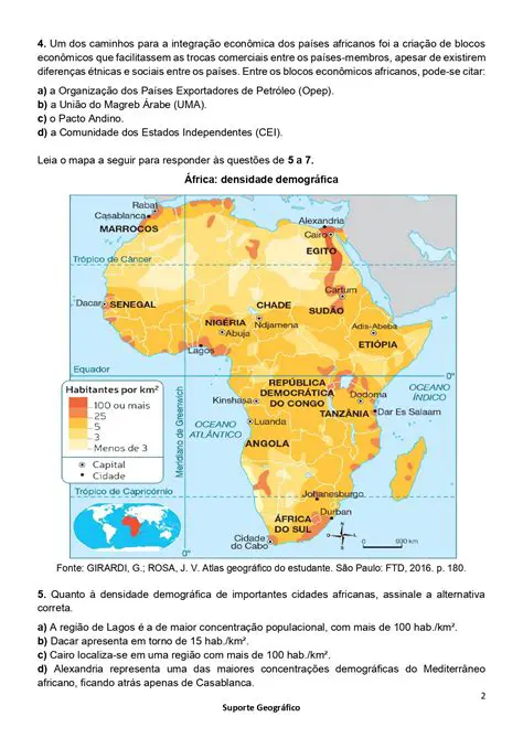 Perguntas e Respostas sobre o Continente Africano
