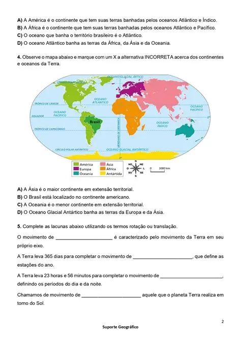 Perguntas e Respostas sobre os Continentes
