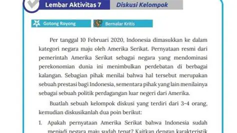 Pernyataan Amerika Serikat bahwa Indonesia sudah menjadi negara maju