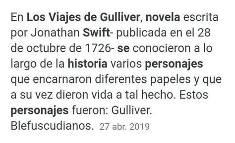 Personajes de la Novela de Swift