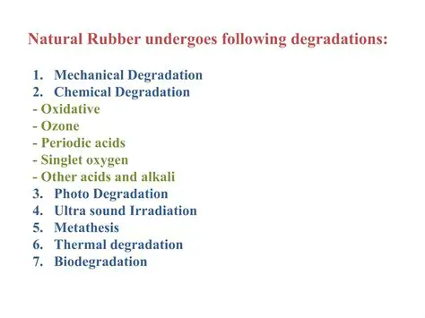 Photochemical Degradation of Natural Rubber