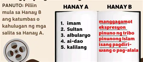 Piliin ang Sagot mula sa Hanay B