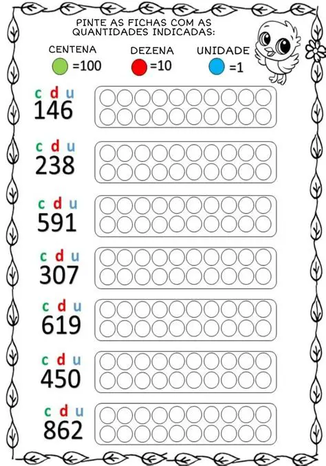 Pinte 3 unidades no lugar das dezenas