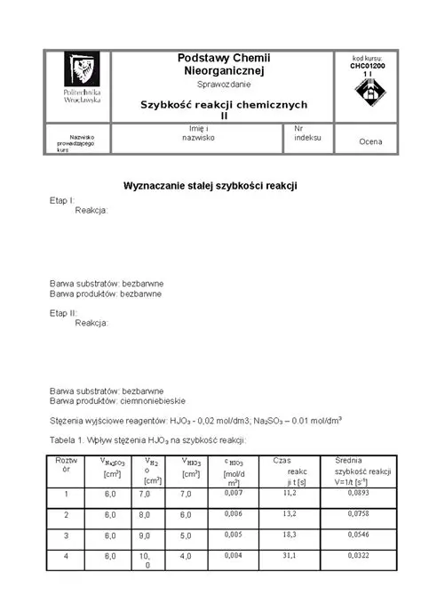 Planowanie reakcji chemicznych