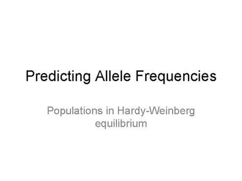 Predicting allele frequencies