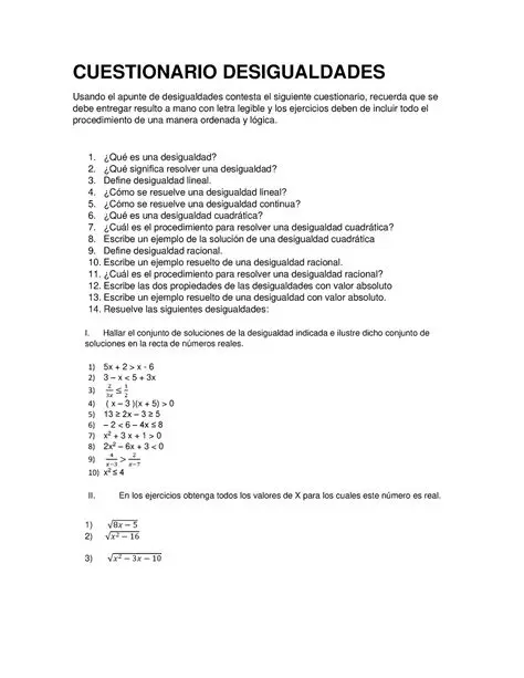 Preguntas sobre Desigualdades
