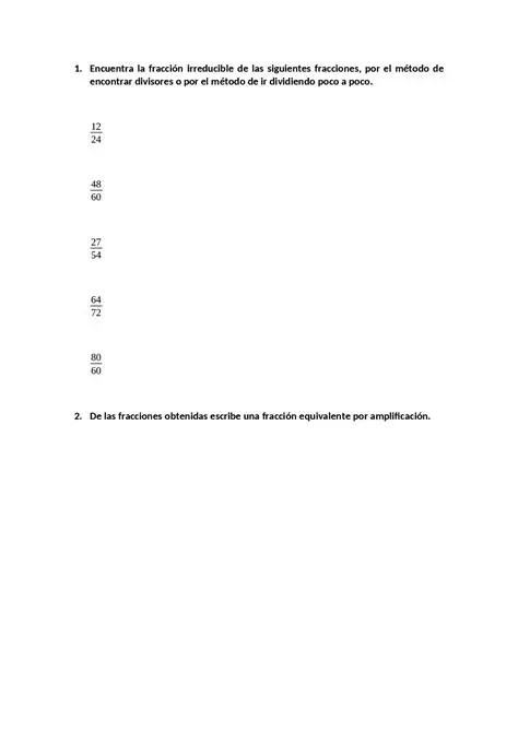 Preguntas y respuestas sobre fracciones irreducibles