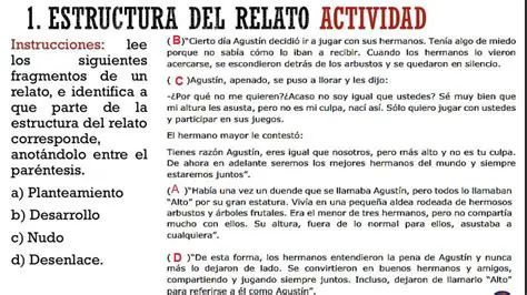 Preguntas y Respuestas sobre la Estructura de un Relato Completo