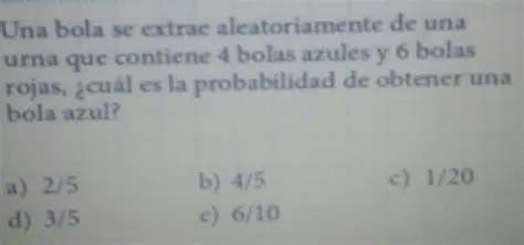 Probabilidad de Extraer una Bola Azul como Primera