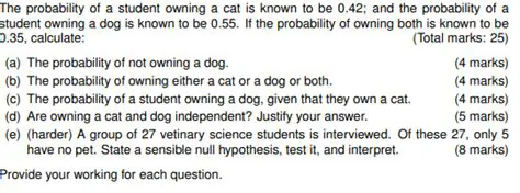 Probability of a Student Owning a Cat