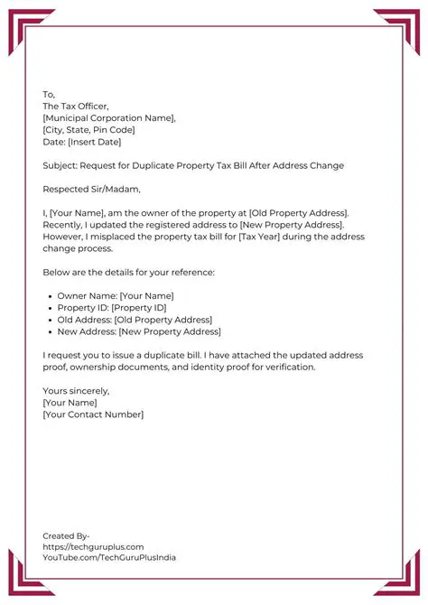 Procedure for Issuance of Tax Bill