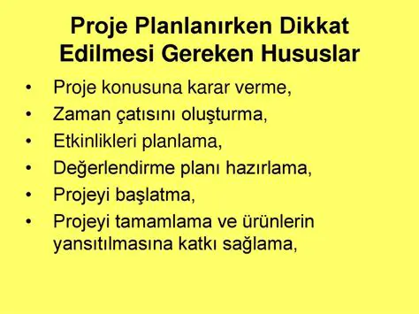 Proje ve Hedefleri Desteklemek