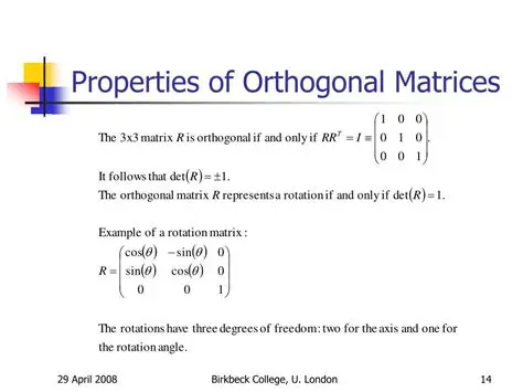 Properties of Orthogonal Matrices